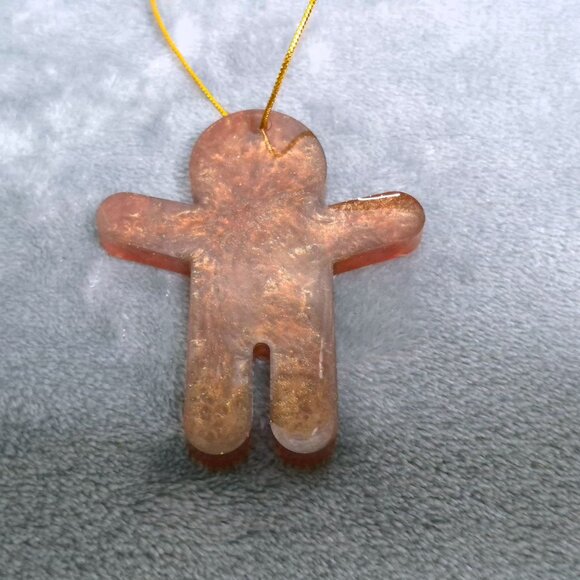 Handmade Resin Gingerbread Man & Woman Christmas Ornaments Set Of 4 Hand Painted - Picture 6 of 10